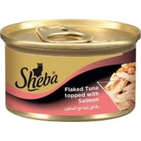 Sheba Flaked Tuna Topped with Salmon Wet Cat Food - 85G