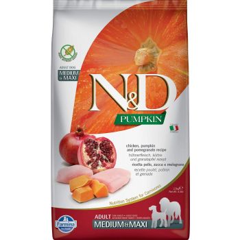  Farmina N&D Dog Dry Food  Pumkin Chicken & Pomeg Adult Medium&Maxi, 2.5 Kg 