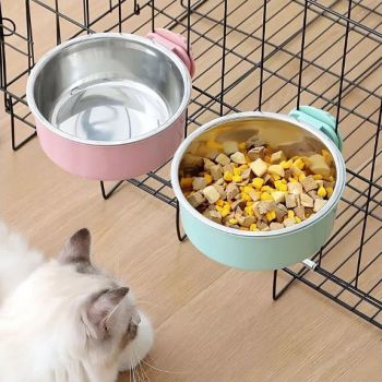  Saas Pet Hanging Feeder With Steel Bowl Medium Assorted Color 