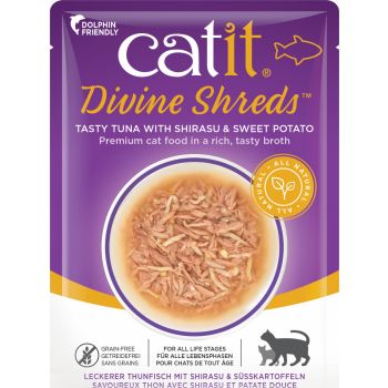  Catit Cat Wet Food Divine  Shreds Tuna With Shirasu & Sweet Potato 75g 