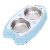 SAAS DUAL PETS FEEDING BOWL LARGE 1765 BLUE