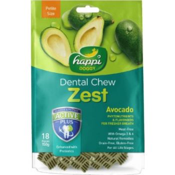  Happi Doggy Dental Chew Zest-Avocado-2.5" (18 Pieces)-150g 