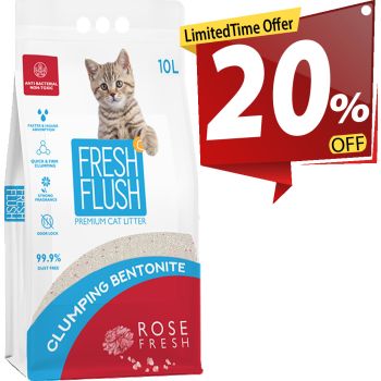  Fresh Flush 10 LT Rose Scented Cat Litter 