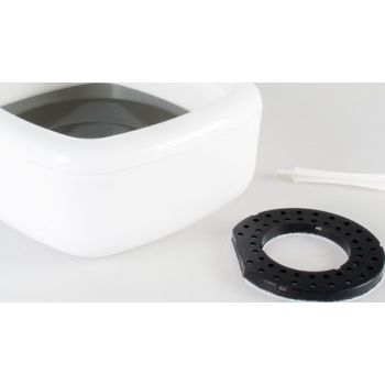 Duvo+ Splash-proof Drinking Bowl Square 1500ml - 21x20x8,5cm White/Grey 