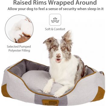  GiGwi Place Removable Cushion Luxury Dog Bed Square Mustard Medium 