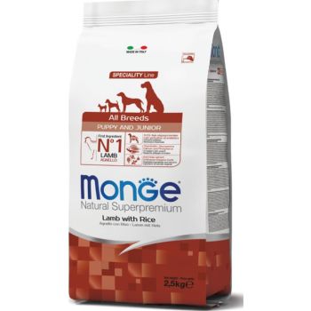  Monge Natural Superpremium All breeds Puppy and Junior Lamb with Rice 2.5kg 