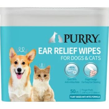  Purry Ear Relief Wipes for dogs & cats- 50ct 