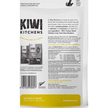  Kiwi Kitchens Raw Freeze Dried Chicken Liver Dog Treats 250g 