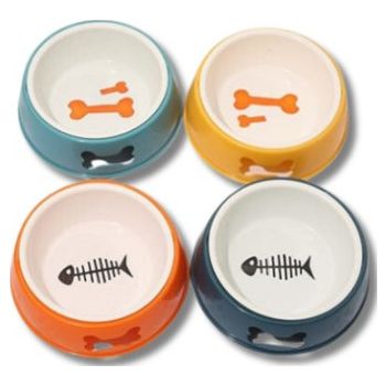  Saas Pet Single Design Bowls In  Orange Color Medium 