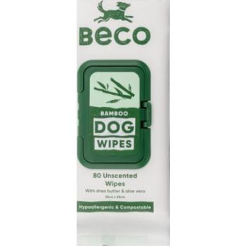  Beco Bamboo Unscented Dog Wipes 80c 