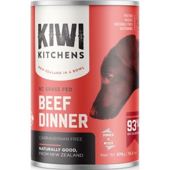  Kiwi Kitchens Grass Fed Beef Dinner Canned Wet Dog Food 375g 