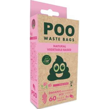  M-PETS Poo Eco Friendly Waste Bags Rose Scented 60 Pcs 