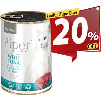  Piper Sterilised Cat Wet Food With Tuna 400g 