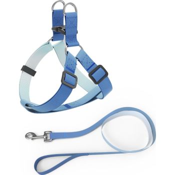  Helepet Flat Pet Leash Harness-Plastic Buckle Large: 20mm*330-500mm   Blue 