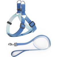 Helepet Flat Pet Leash Harness-Plastic Buckle Large: 20mm*330-500mm   Blue
