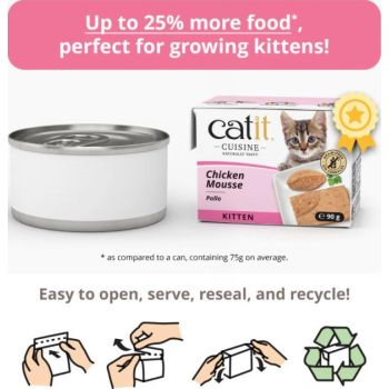  Catit Cuisine Chicken Mousse Kitten Food, 90g Tetra 