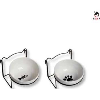  Ceramic Food Bowl With Hanger Black 1PCS 