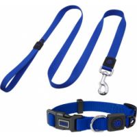 DOCO® Signature Nylon Collar+Nylon Leash - 4ft  Navy Blue Small