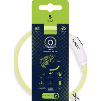  M-PETS Flash Led Rechargeable Collar S Green 