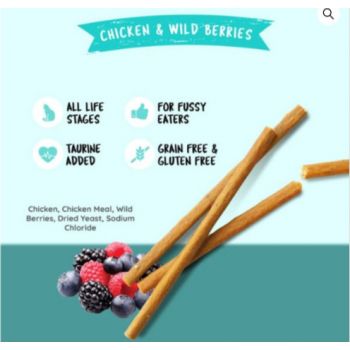  Kit Cat Grain Free Cat Stick Treats Chicken & Wild Berries 15g 