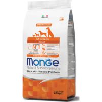 Monge Natural Superpremium All breeds Adult Monoprotein Duck with Rice and Potatoes 2,5 kg ( 11pcs left)