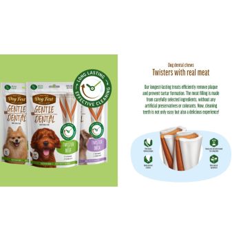  Dog Fest Dental Treats For Adult Dogs -Twister -Duck 90g (13cm) 