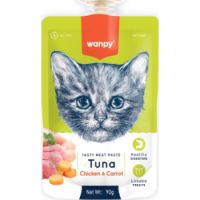 Wanpy Tasty Meat Paste Tuna, Chicken and Carrot for Cats 90g