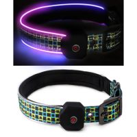 LED Collars (Blue & Green Plaid) (S)