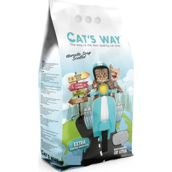  Cat's Way White Compact Marseille Soap Scented Cat Litter 10L 