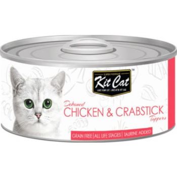  Kit Cat Wet Food Chicken &  Crabstick Toppers 80g 