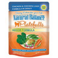 Natural Balance Platefulls Indoor Chicken & Chicken Liver in Gravy Cat Pouch x ( 12 PCS )