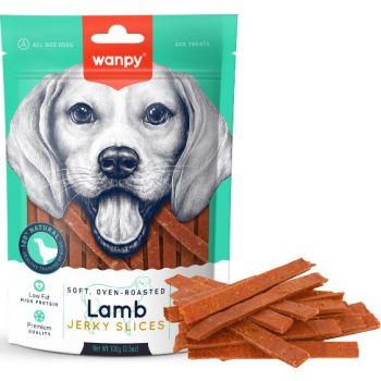  Wanpy Dog Treats Soft Lamb Jerky Slices 100g 