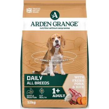  Arden Grange Daily All Breeds Adult with Fresh Pork & Rice Dry Dog Food 12kg 