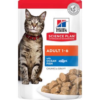  Hill’s Science Plan Adult Wet Cat Wet Food Ocean Fish Pouches (12x85g) 
