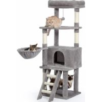 Cat Choice Cat Tower With Plush Toy, Hammock, Ladder, Plus Perch And Pet House-48x45x142cm, (8.5cm Diameter Sisal Tube)
