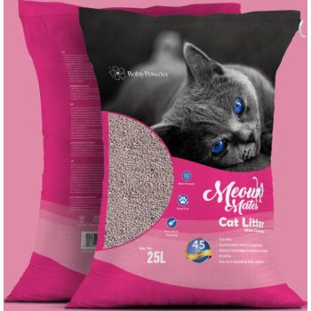  Meow Mates Bentonite Cat Litter - Baby Powder Scent 25L-20kg 