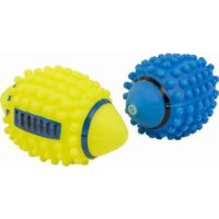 Duvo+ Vinyl Rugby Ball Spiky Dog Toys 12,5x7,5x7,5cm Blue/Yellow