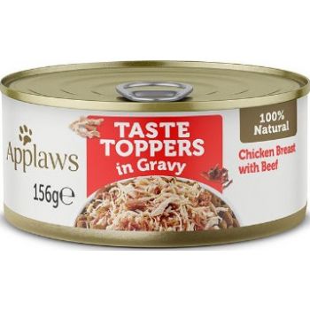  Applaws Topper in Gravy Chicken with Beef Dog Tin 156g 