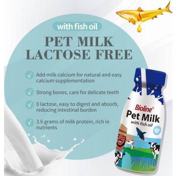  Bioline Pet Milk with Fish Oil for Cats & Dogs 220ml 
