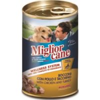 Miglior Cane Chunks with Chicken and Turkey Canned Dog Food, 1250g