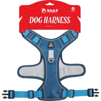  Saas Dog Body Harness Blue Medium  Neck 44-54  Bust 46-63cm Weight 7.5-14 