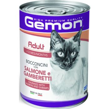  Gemon Cat Wet Food Adult with Salmon and Shrimps 415g 