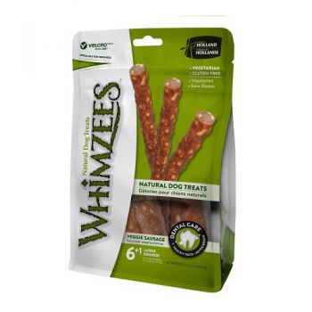  Whimzees Dog Dental Chew Veggie Sausage (Large) 6+1pcs 