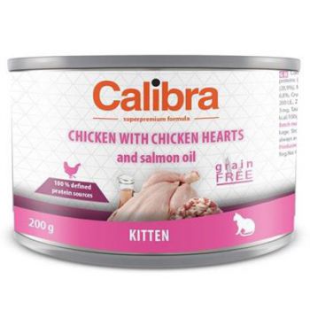  Calibra Sp Cans Kitten Chicken Hearts And Salmon Oil  200G 