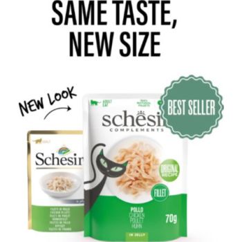  Schesir Complements Cat Wet Food in Jelly Pouch- Chicken 70g 