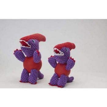  PURPLE DINO WITH RUBBER BALL AND SQUEAKY - SMALL (90) 