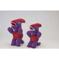PURPLE DINO WITH RUBBER BALL AND SQUEAKY - SMALL (90)