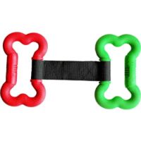 Miss Bear Colorful Two Chain Rubber Dog Chew Toy (Medium Dogs)