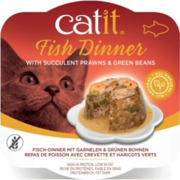  Catit Cat Wet Food Fish Dinner  Shrimp & Green Beans 80 G 
