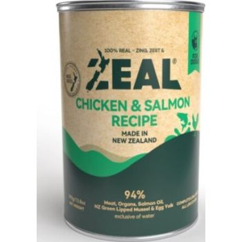  Zeal Grain Free Canned Dog Food 390g – (Chicken & Salmon Recipe) 